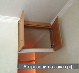 Фотография №26 Антресоль с дверцами МДФ рамка (глухая) и наличником открытые