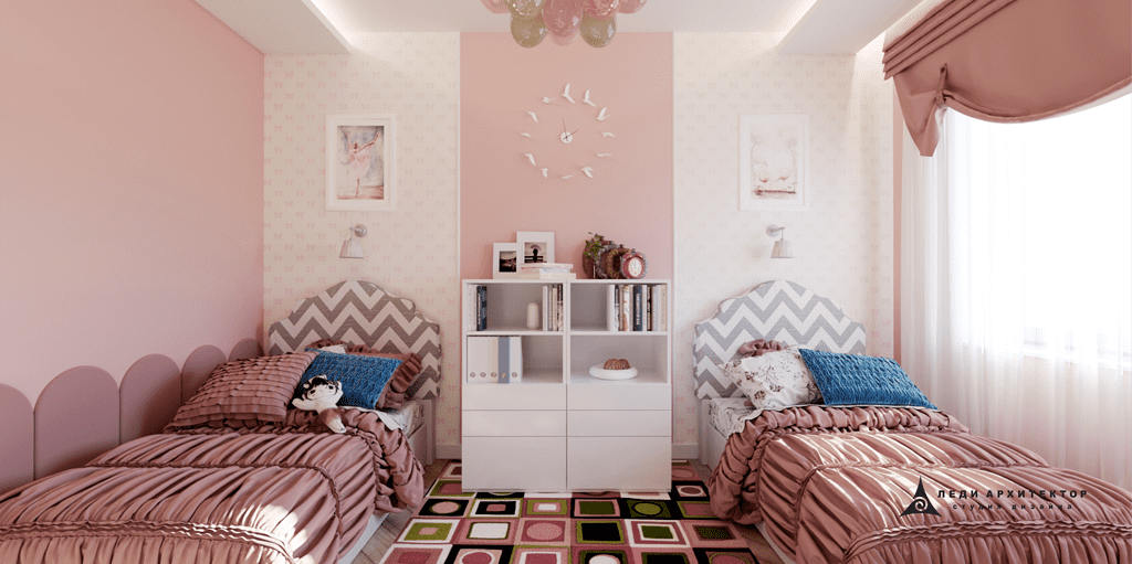 Красивая спальня для двух девочек в ЖК Вишневый Сад