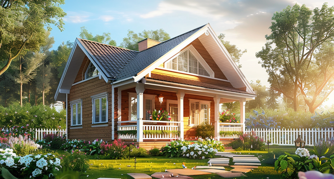 Готовый быстровозводимый каркасно-щитовой дом с отделкой и террасой в Волжском Волгоградской области