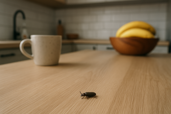 Жук на кухне на столе