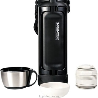 Удобный термос с кнопкой для горячих напитков в подарок пожилому