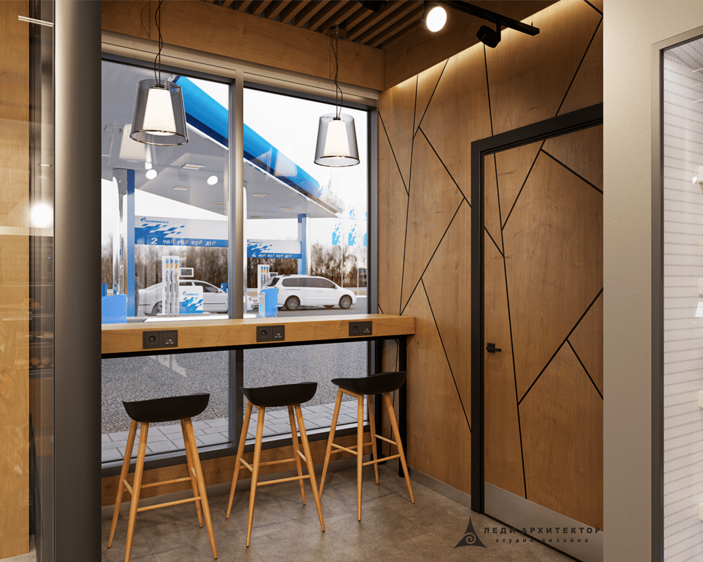 Зона приема пищи на АЗС