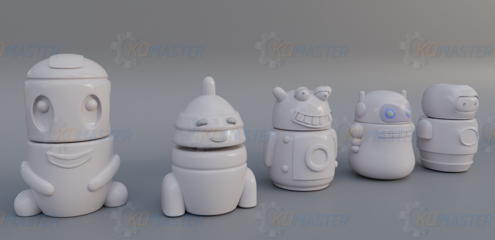 Подсвечники-роботы. Дизайн и разработка 3d моделей для производства изделий.