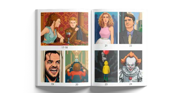 Заказать раскраску по номерам. Игра престолов. Сияние. Секс в большом городе. Оно.