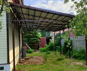 Изготовление и установка примыкающего навеса к дому в Уфе, Уфимском районе от АктивСтрой