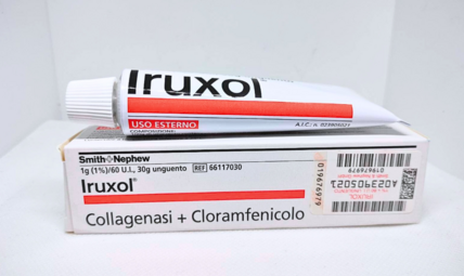 Лечение гангрены мазью Ируксол (ферментативный дебридмент)