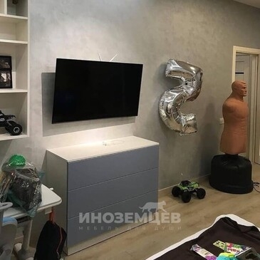 Тумба под телевизор в детскую для мальчика синяя, современный дизайн