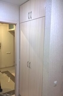 Антресольный шкаф с распашной дверями в прихожей