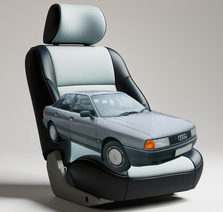 Чехлы на сиденья Audi 80 B3 в салоне автомобиля