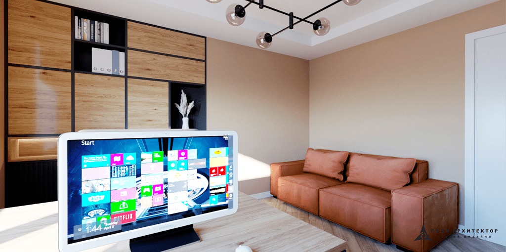 Интерьер современного кабинета в ЖК Вишневый Сад