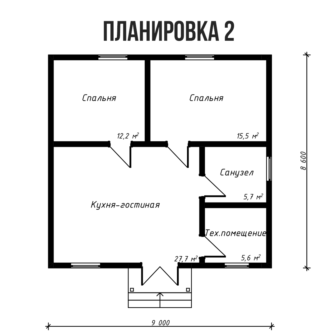 Визуализация терассы в проекте одноэтажного современного дома