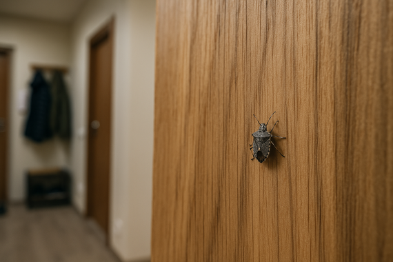 Клоп на стене в коридоре