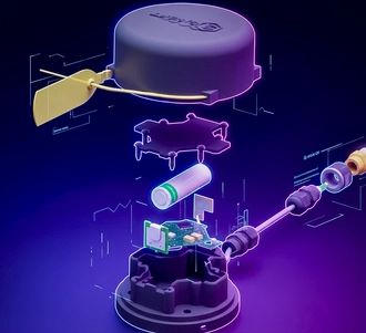 Состав системы датчика температуры и влажности TH-BLE: измерительный модуль, беспроводная передача п