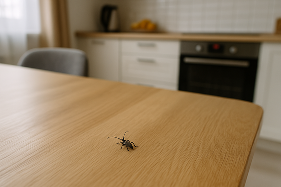 Жук на кухне на столе