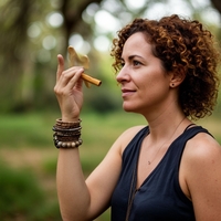 на фото двуспальная кровать , застелена, над изголовием полуобнаженной женщины