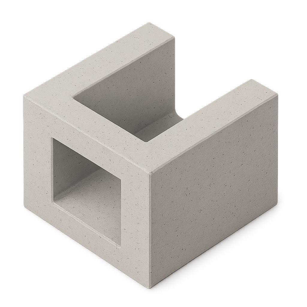 Голова человека из архитектурного бетона