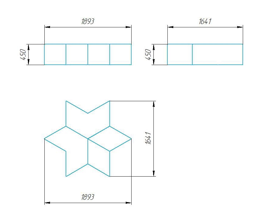 Чертёж размеров и формы кашпо