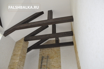 декоративные балки цвета венге в Крекшино