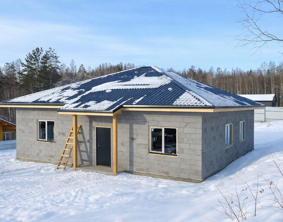 Готовый дом из газобетона