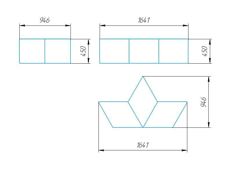 Чертёж размеров и формы кашпо