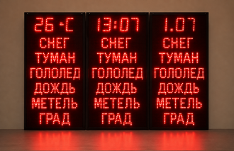 Светодиодное метеотабло для отображения погодных условий