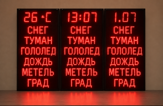 Светодиодное метеотабло для отображения погодных условий