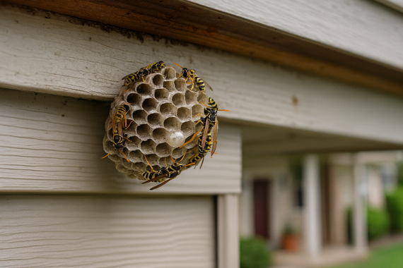 Осиный улей на крыльце