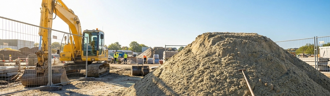 Песок карьерный крупным планом для строительных работ