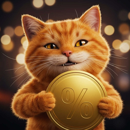 Скидка Яндекс Маркет: кот с монетой