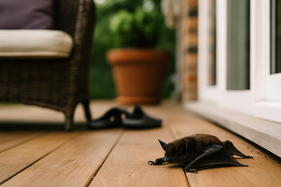 Летучая мышь на веранде