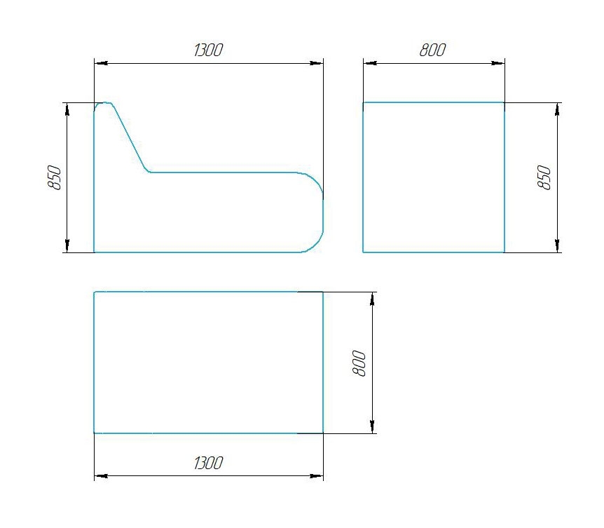 Чертёж размеров и формы кашпо
