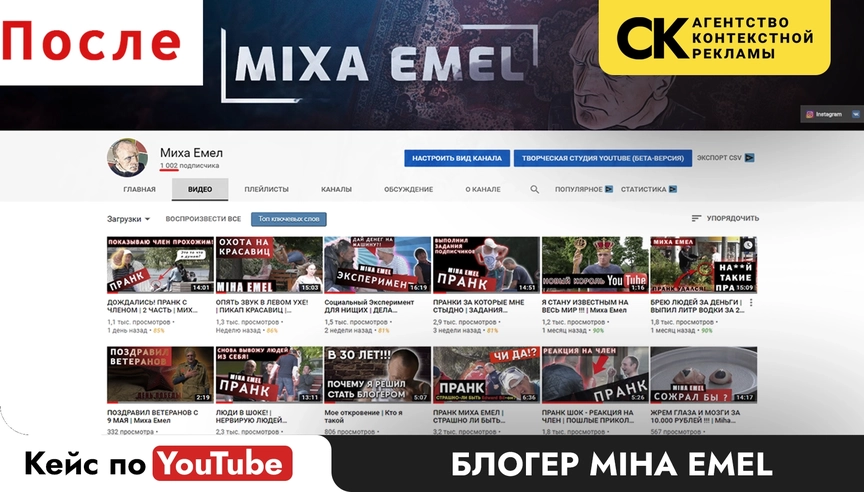 Продвижение YouTube-блогера с 30 до 1 002 подписчиков за 45 дней