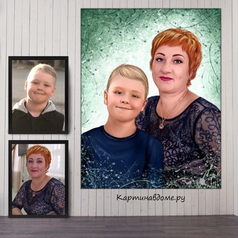Портрет по фотографии на заказ в Москве, заказать картину по фото, подарок, портрет по фото