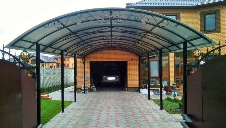 Проектирование, производство, монтаж навеса с арочной крышей в Уфе от компании "АктивСтрой"
