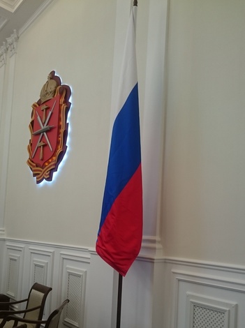 Пошив флага с логотипом на деревянном флагштоке 