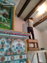 крашенные балки из лиственницы