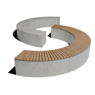 Округлые лавочки и скамейки из архитектурного бетона