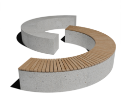 Округлые лавочки и скамейки из архитектурного бетона