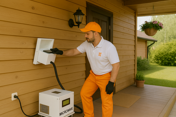 СВЧ обработка веранды