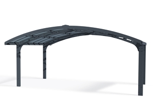 Проектирование, производство, монтаж навеса с арочной крышей в Уфе от компании "АктивСтрой"