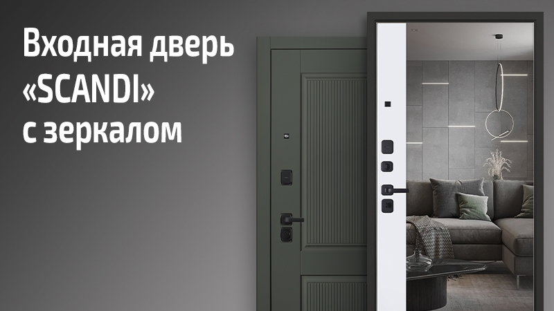 Входная дверь с зеркалом Сканди