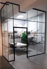 Стационарная стеклянная лофт дверь в Астане