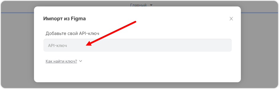 Отображение поля для API-ключ из Figma