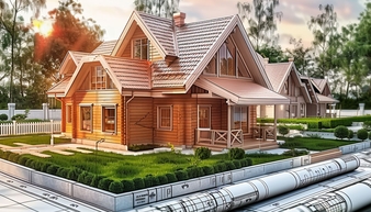 Готовый деревянный каркасно-щитовой дом с отделкой в Волгоградской области