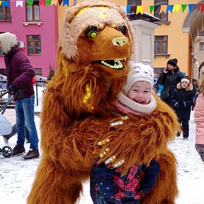 Фотоссесия с Медведем на Масленице