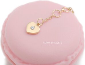Сердечко для браслета с детками Mamy-braslets желтое золото