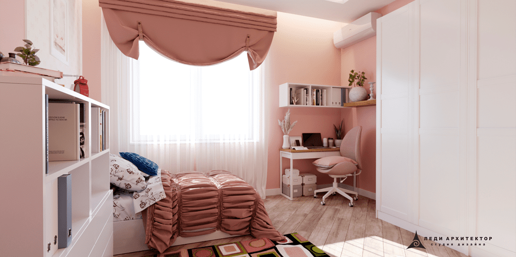 Красивая спальня для двух девочек в ЖК Вишневый Сад