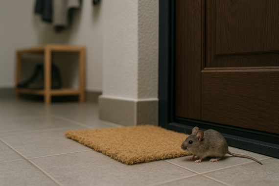 Мышь на пороге дома