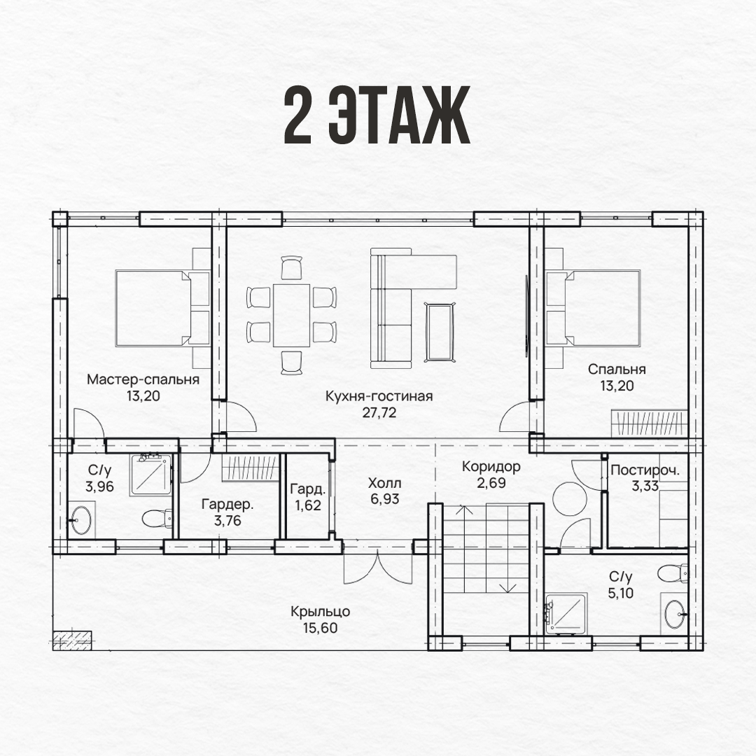 Визуализация большого дома с панорамным остеклением и кирпичной крышей