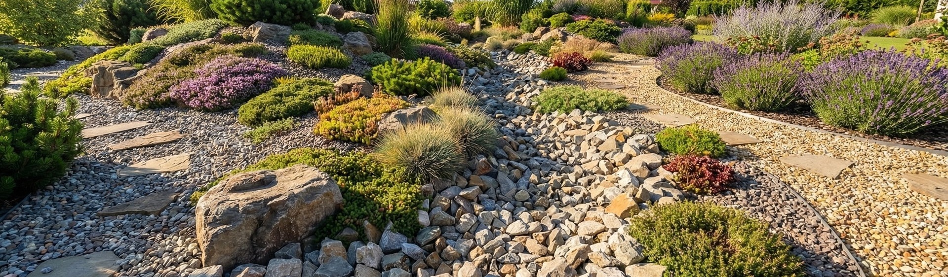 Крупный гравийный щебень в ландшафтном дизайне